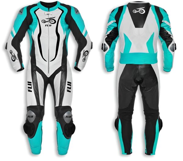 FLII Pro-Rider Motorbike Suit-Blue, White & Black Edition